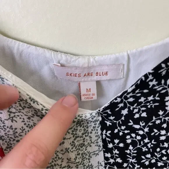 Skies Are Blue Mixed Print V-Neck Sleeveless Maxi Dress in SIZE MEDIUM - Picture 10 of 12